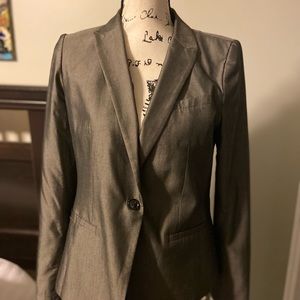 Banana Republic SZ 6 Lined Blazer in Grey/Silver